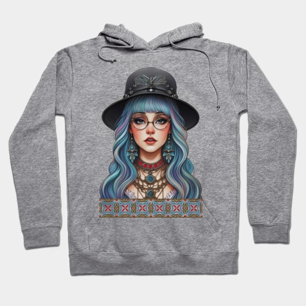 Bohemian Charm Girl Hoodie by ALM Artbox